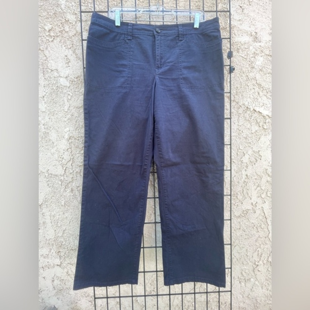 Vintage Gloria Vanderbilt wide leg navy blue pants women’s size 12